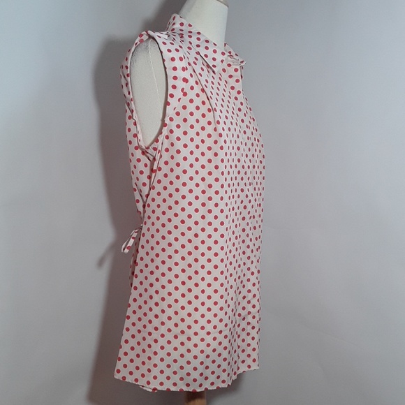 XXI cream short sleeve blouse with red polka dots - Picture 2 of 7